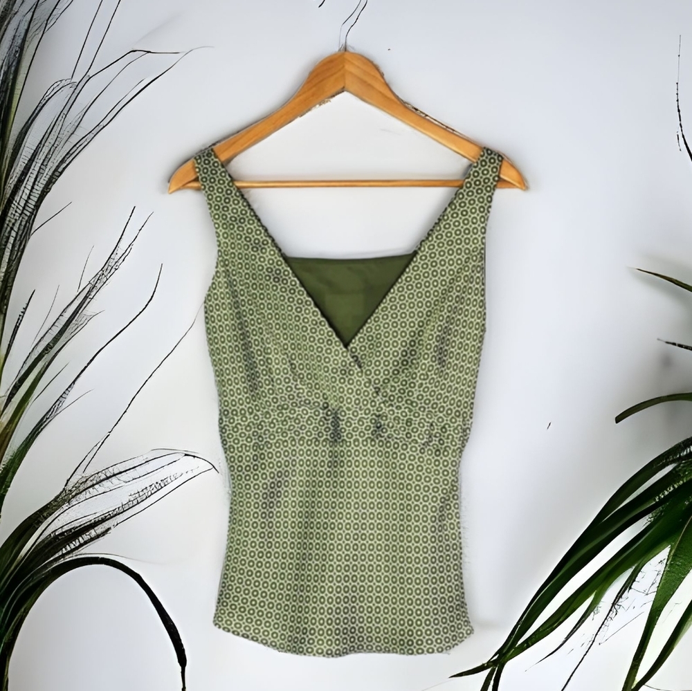 LOFT satiny green top